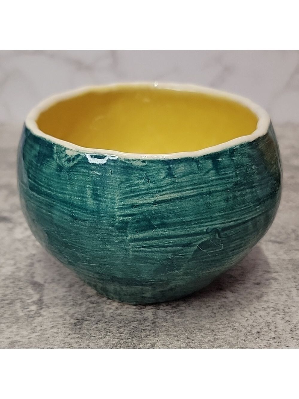 Rare Handcrafted Weld ceramic bowl pot Signed - Picture 3 of 8